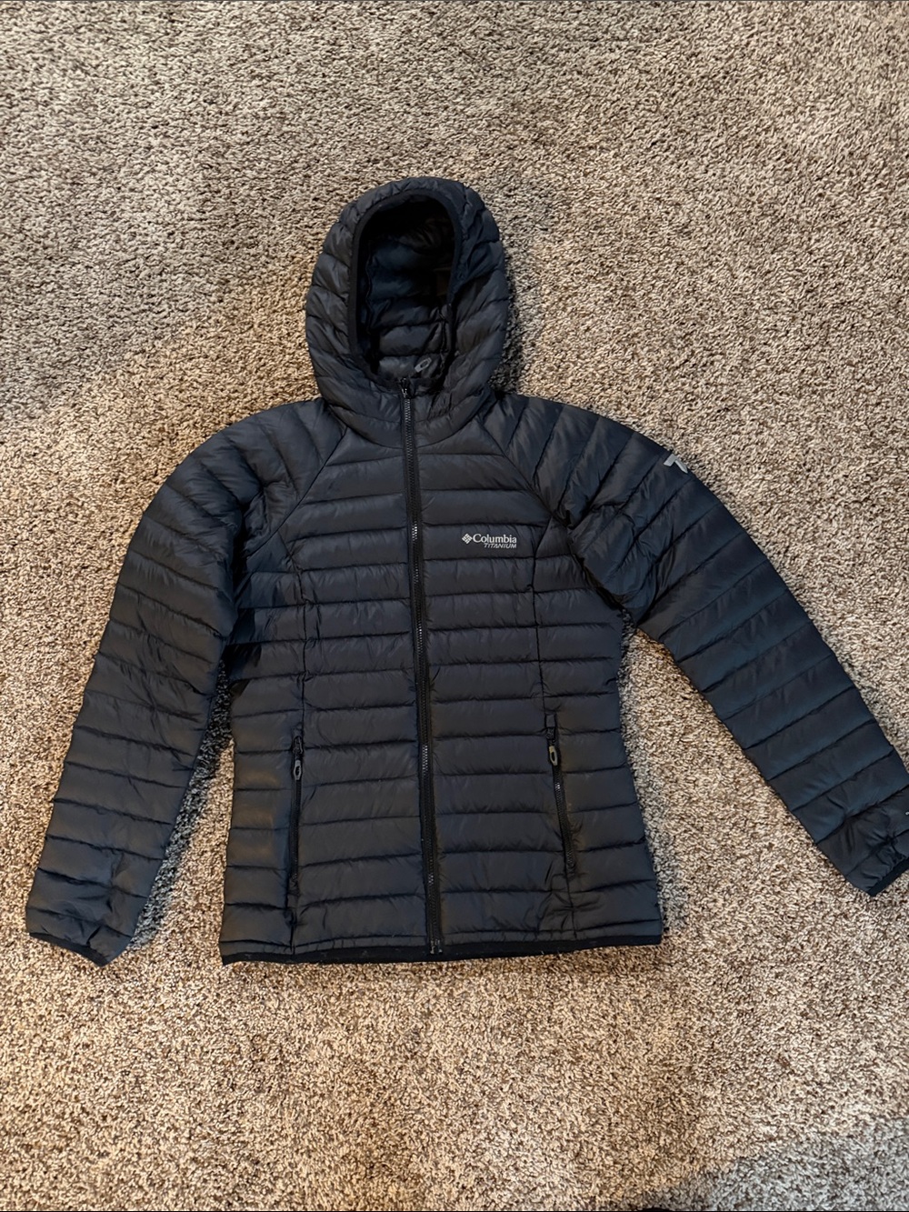 Columbia Titanium Women’s Black Hooded Puffer Jacket